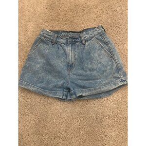 American Eagle Womens High-Waisted Light Wash Denim Shorts - Size 00‎